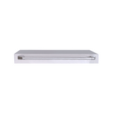 Le Griddle OMLLID75 stainless lid shown open, needing 24 inches of depth clearance