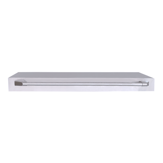 Le Griddle OMLLID105 stainless lid shown open, needing 24 inches of depth clearance