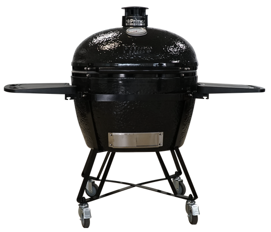 Primo cradle with side tables for Oval XX-Large ceramic charcoal grill, All-In-One stand setup