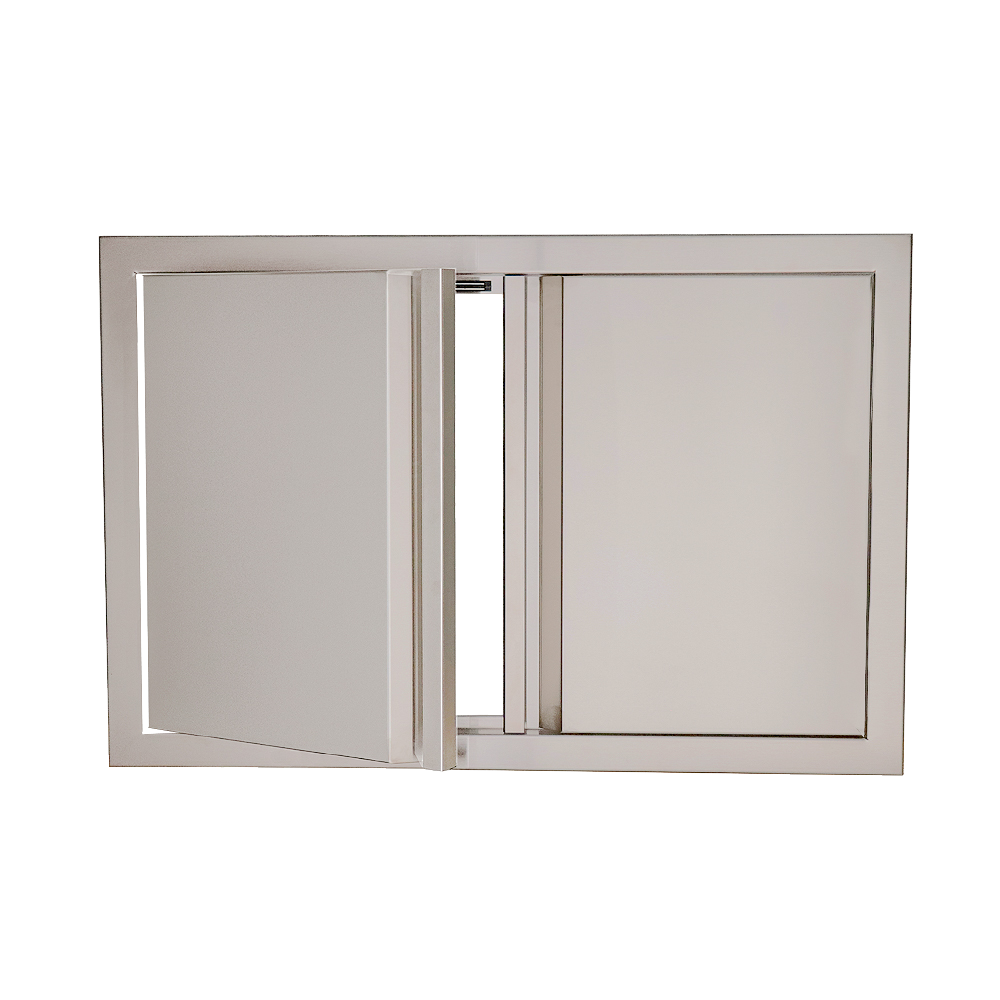 RCS Valiant 33-inch stainless double access door, soft-close, detail view VDD1SC