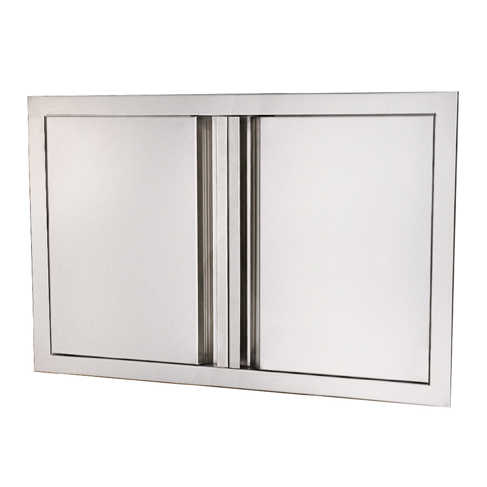 RCS Valiant 45-inch stainless double access door, soft-close, detail view VDD2SC