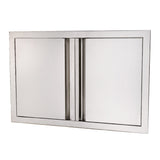 RCS Valiant 45-inch stainless double access door, soft-close, detail view VDD2SC