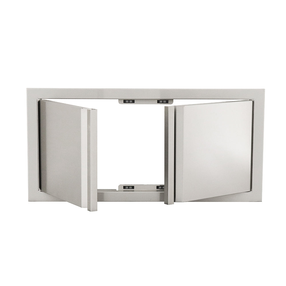 RCS Valiant 33-inch low profile stainless double access door, detail view VDD3SC