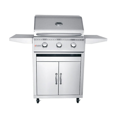 RCS Premier 26" Freestanding Cart Grill - 3 Burners, 36,000 BTUs, Stainless Steel