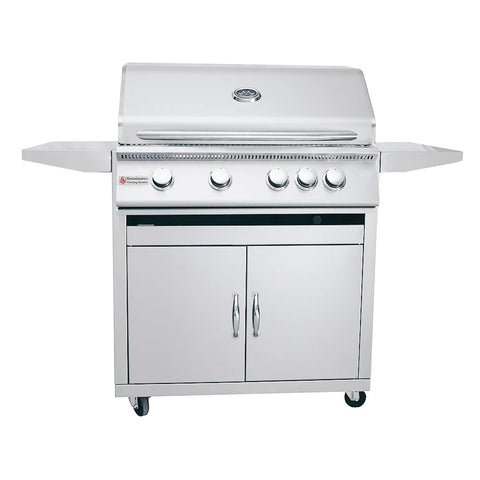 RCS Premier 32" Freestanding Cart Grill - 4 Burners, 48,000 BTUs, 710 Sq In Stainless Steel