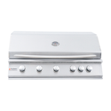 RCS 40" Premier Drop-In Grill with full-width slide-out drip tray, demonstrating convenience and functionality for outdoor cooking.