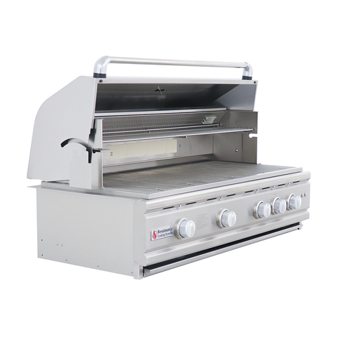 RCS Cutlass Pro 42" Built-In Grill RON42B - 4 Burners, Infrared Rotisserie and LED Knobs