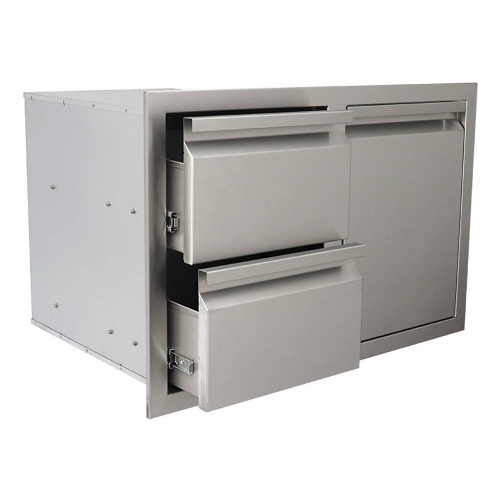 RCS Valiant double drawer with LP bottle storage drawer for outdoor kitchens VDCL1