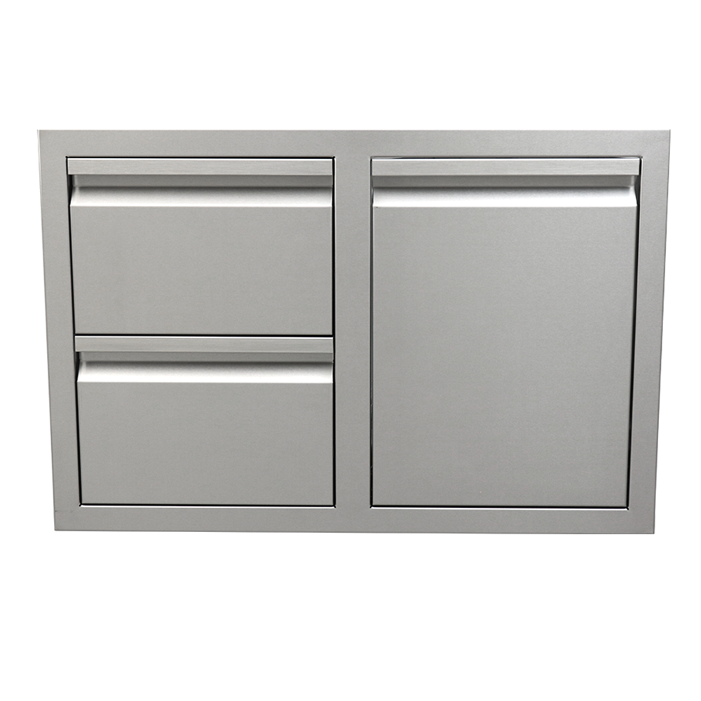 RCS Valiant double drawer and LP bottle storage combo, 304 stainless steel, soft-close VDCL1