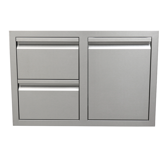 RCS Valiant double drawer and LP bottle storage combo, 304 stainless steel, soft-close VDCL1