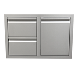 RCS Valiant double drawer and LP bottle storage combo, 304 stainless steel, soft-close VDCL1