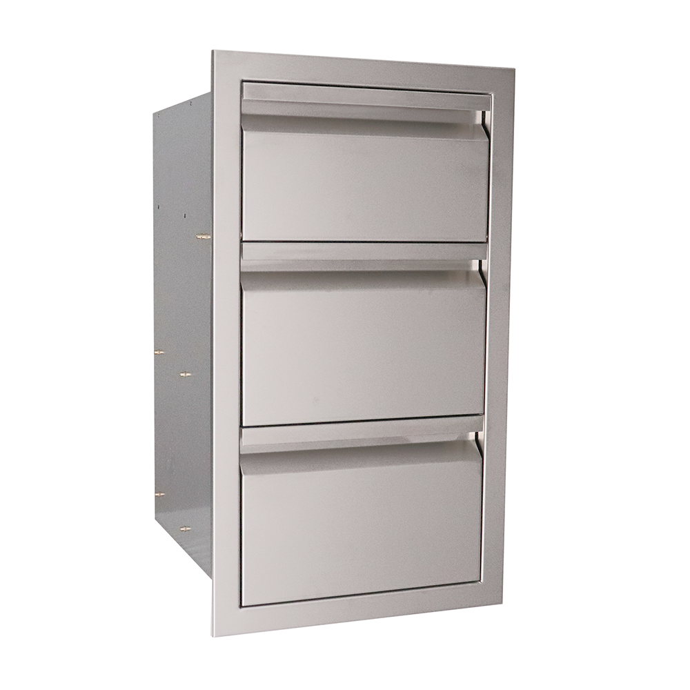 RCS Valiant stainless double drawer and paper towel holder combo, front view VTHC1