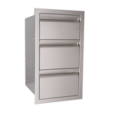 RCS Valiant stainless double drawer and paper towel holder combo, front view VTHC1