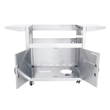 Close-up of the 32" Premier Freestanding Grill Cart by RCS showcasing the high-performance burners and easy-to-use Sure-Strike ignition system.