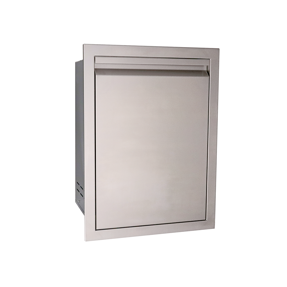 RCS Valiant stainless trash drawer for outdoor kitchens, front view VTD1