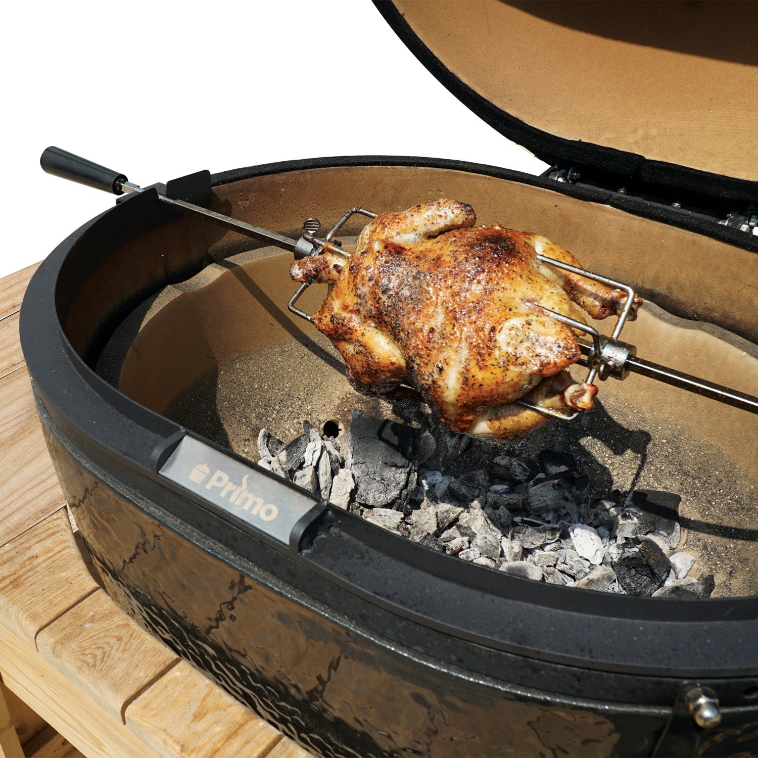 Primo rotisserie kit for Oval Large ceramic grill for spit-roasting whole poultry and roasts