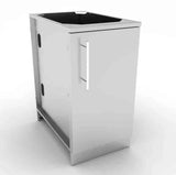 Close-up of Sunstone 18" Left or Right Swing Door Cabinet with Shelf, highlighting its durable 304 stainless steel construction.