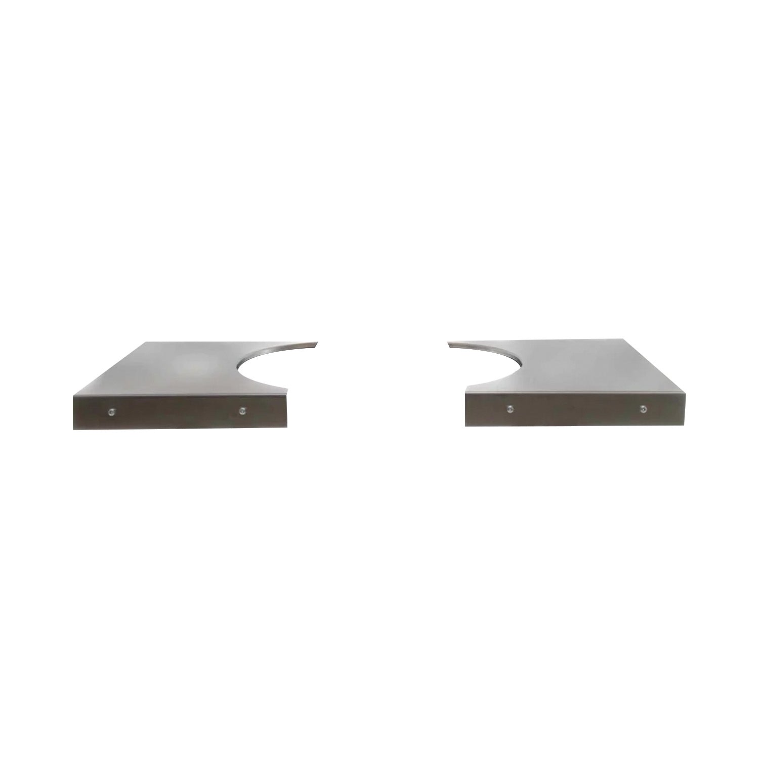 Primo stainless steel side shelves for Oval Junior ceramic grill, adds work surfaces to the cart