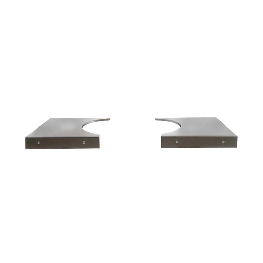 Primo stainless steel side shelves for Oval Junior ceramic grill, adds work surfaces to the cart