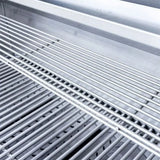 Close-up of the stainless steel cooking grates of a Summerset Sizzler 32-inch built-in gas grill