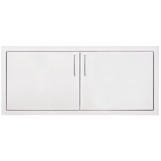 TrueFlame 39-inch stainless steel double access doors with vertical bar handles for outdoor kitchen island