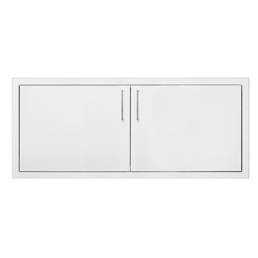 TrueFlame 40-inch stainless steel double access doors with vertical bar handles for outdoor kitchen island