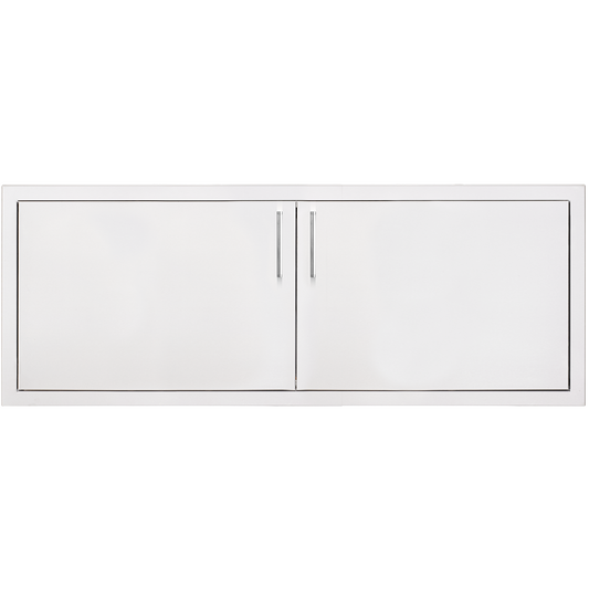 TrueFlame 45-inch stainless steel double access doors with vertical bar handles for outdoor kitchen island