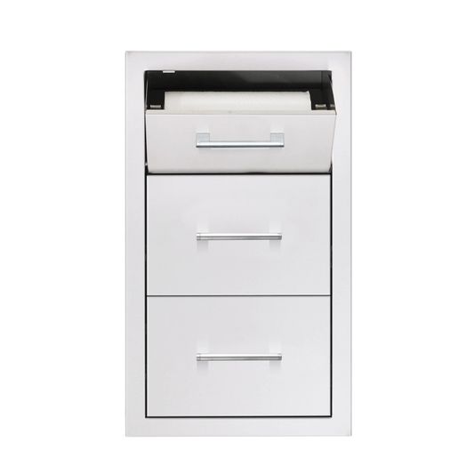 Masonry Frame - 17" Vertical 2-Drawer & Paper Towel Holder Combo