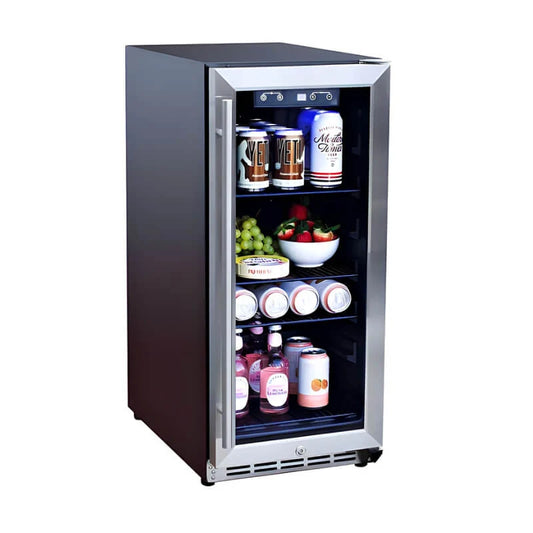 15" Outdoor Rated Refrigerator with Glass Door and Stainless Steel Handle (3.2c)