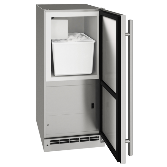U-Line UOCR115 15-inch outdoor crescent ice machine, stainless steel