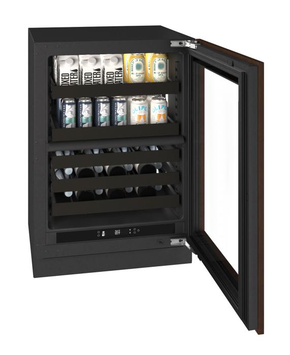 U-Line URBD424 24-inch Seamless Collection dual-zone beverage center, panel ready glass door