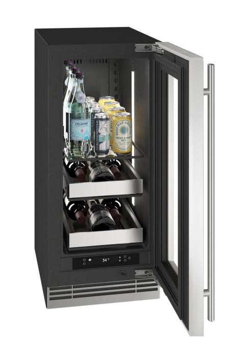 U-Line URBV315 15-inch Home Collection beverage center, stainless glass door