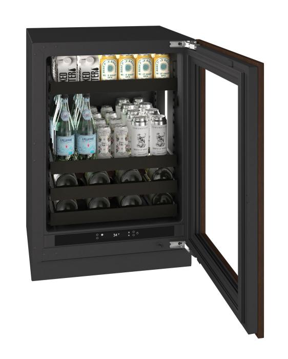 U-Line URBV424 24-inch Seamless Collection beverage center, panel ready glass door