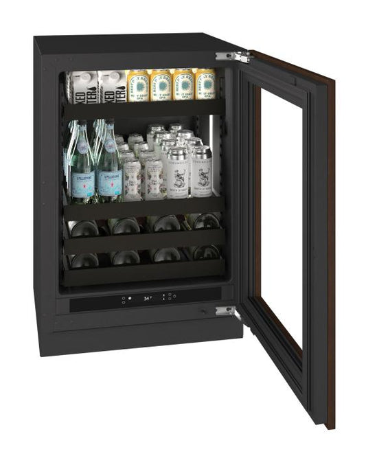 U-Line URBV424 24-inch Seamless Collection beverage center, panel ready glass door