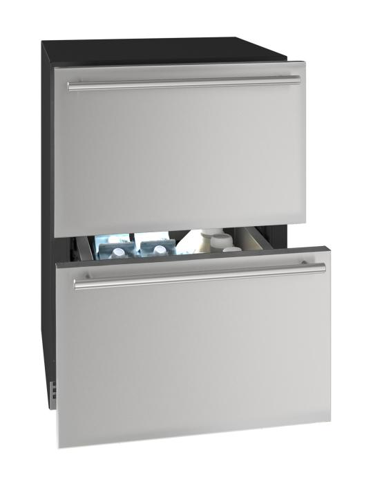 U-Line URDR324 24-inch Home Collection refrigerator drawers, stainless solid front