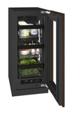 U-Line URRE415 15-inch Seamless Collection refrigerator, panel ready glass door
