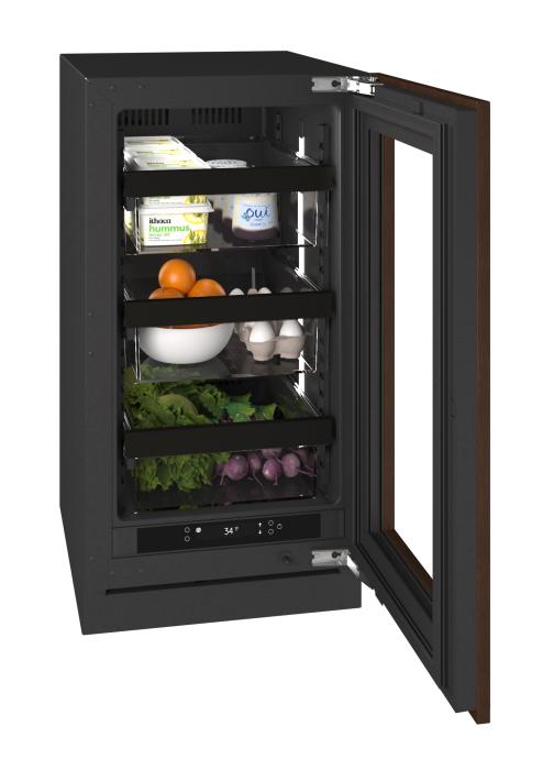 U-Line URRE418 18-inch Seamless Collection refrigerator, panel ready glass door