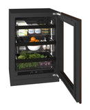 U-Line URRE424 24-inch Seamless Collection refrigerator, panel ready glass door