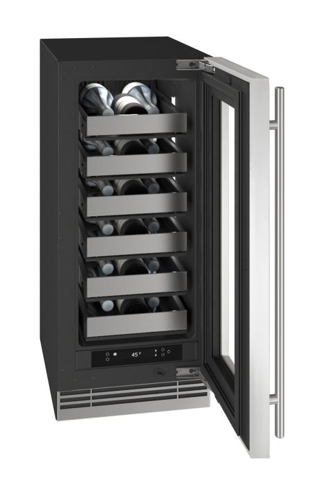 U-Line URWC315 15-inch Home Collection wine refrigerator, stainless glass door