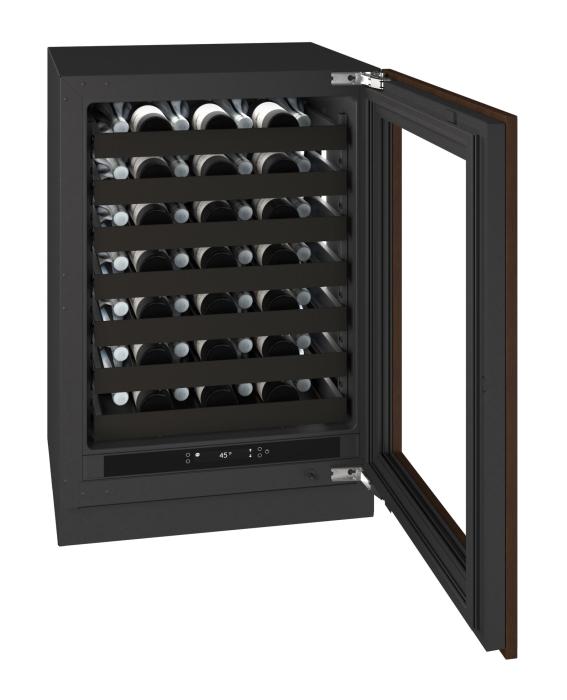 U-Line URWC424 24-inch Seamless Collection wine refrigerator, panel ready glass door