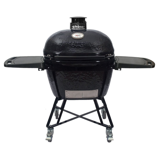 Primo cradle with side tables for Oval X-Large ceramic charcoal grill, All-In-One stand setup