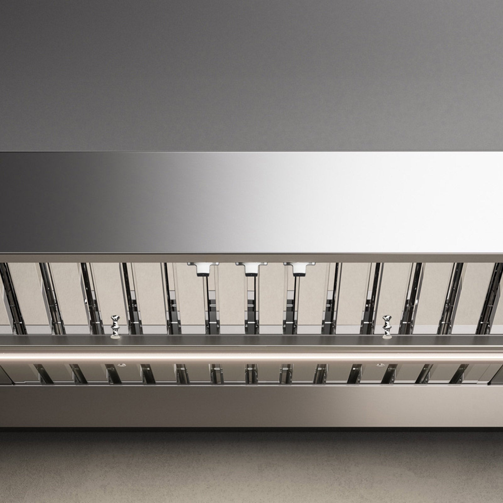 Falmec Zeus 36" Wall Mount Outdoor Hood, 1200 CFM - showcasing its powerful 4-speed control and innovative Noise Reduction System technology.