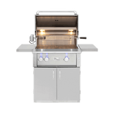 American Made Grills Alturi 30-inch grill cart — shown with an Alturi 30 grill head fitted, hood open