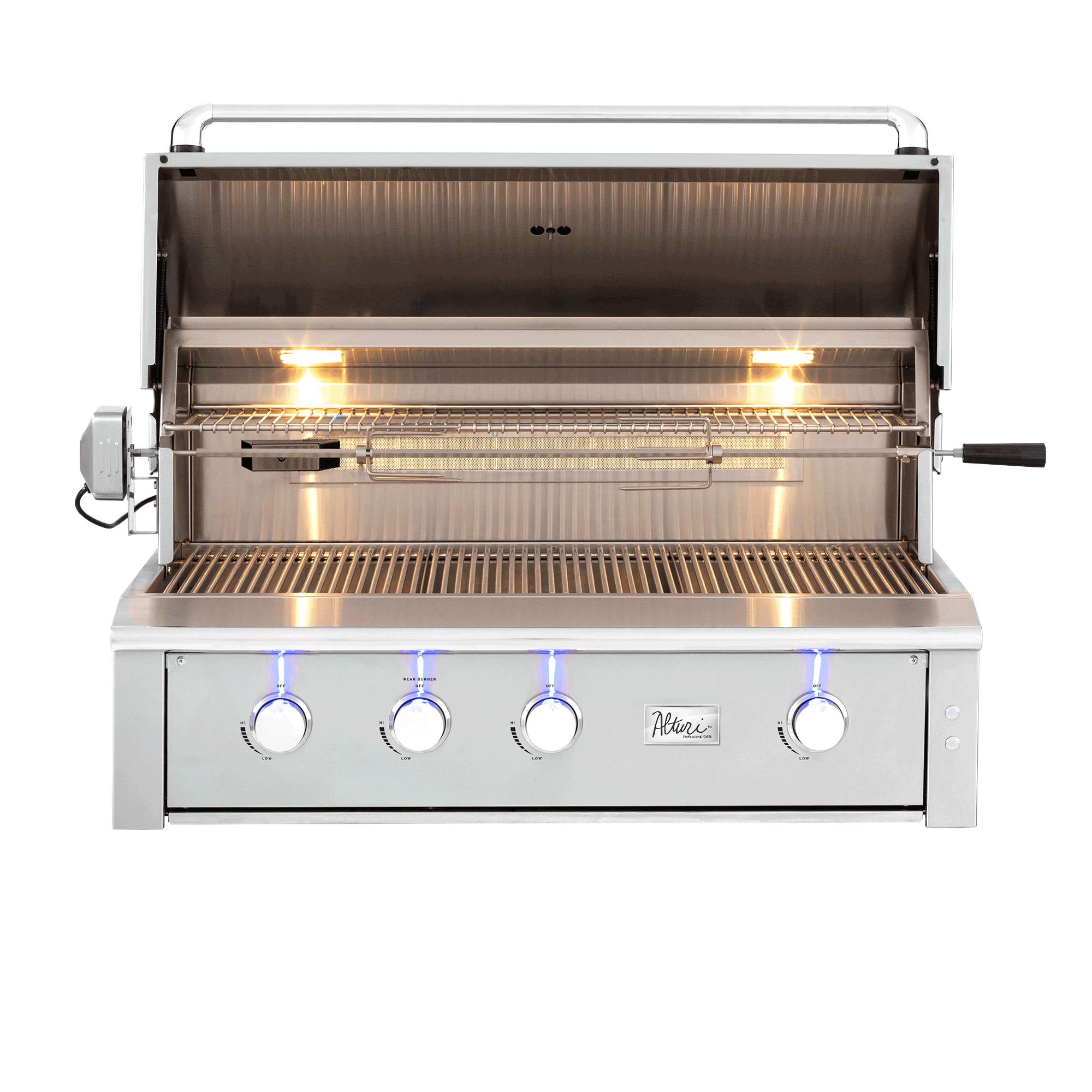 American Made Grills Alturi 42-inch built-in gas grill — with the hood open