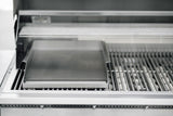 American Made Grills 14 x 17.5 inch stainless griddle plate — fitted over the cooking grate