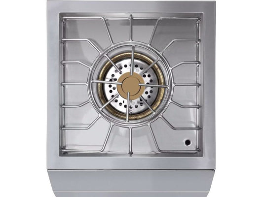 American Made Grills Muscle Grill Power Burner in action showcasing its powerful 60,000 BTUs and LED lighting.