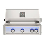 American Outdoor Grill (AOG) 30-inch L-Series built-in gas grill, front view with control knobs, on a white background