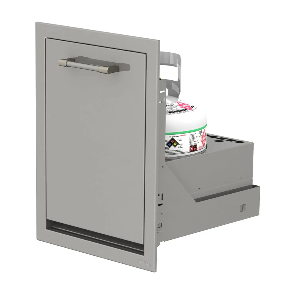 Artisan 18-inch stainless steel propane tank drawer ARTP-LPTDR-18SC