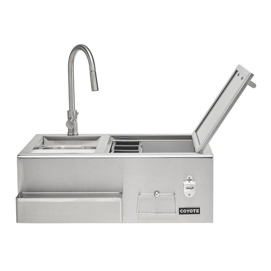Coyote 30" Refreshment Center with Sink, Faucet & Drop-In Cooler