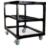 Primo cart base with storage basket for Oval X-Large and Large ceramic grills, rolling steel stand